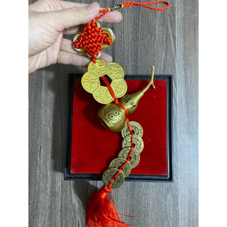 Dây Đồng Xu Hoa Mai Kim Tiền kết Hồ Lô Dây ngũ đế bằng đồng vật phẩm phong thuỷ trang trí