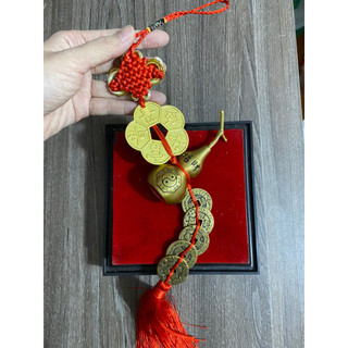 Dây Đồng Xu Hoa Mai Kim Tiền kết Hồ Lô Dây ngũ đế bằng đồng vật phẩm phong thuỷ trang trí