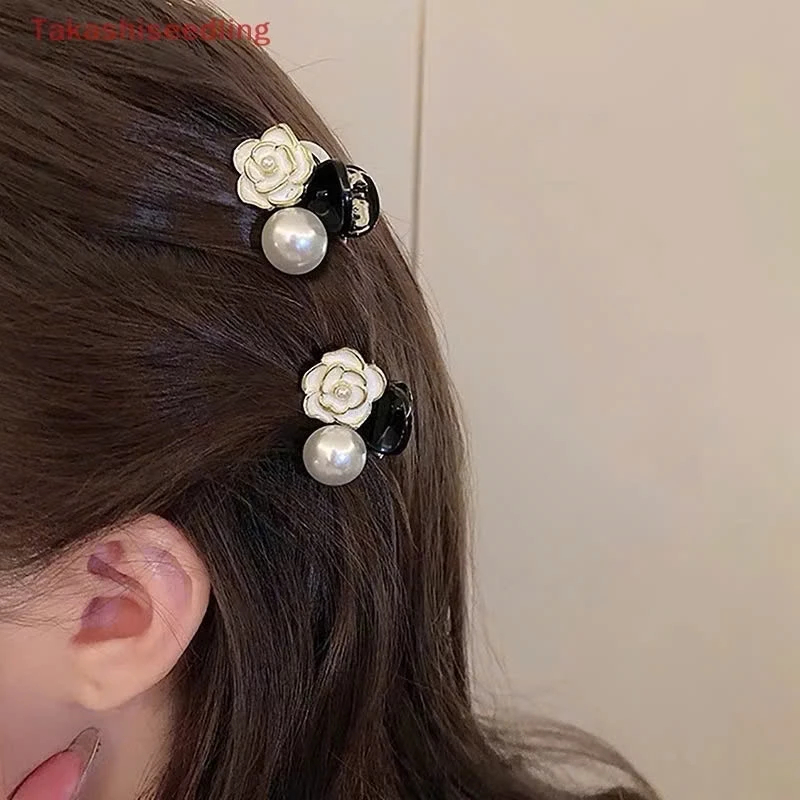 Set 2 Kẹp Tóc Mái Mini Đính Hoa Trà Phong Cách Hàn Quốc Phụ Kiện Tóc Nữ Emopli