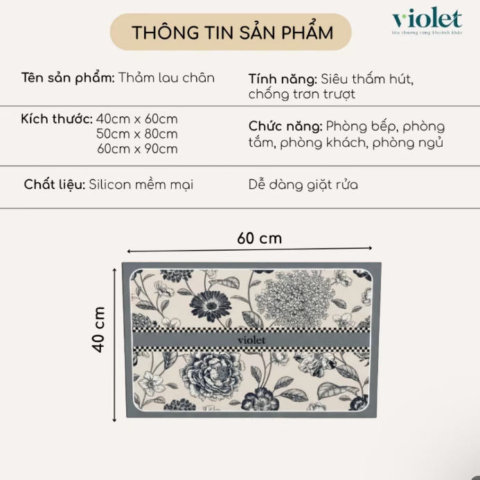 Thảm Tiêu Chuẩn - Thảm chùi chân silicon sợi thô
