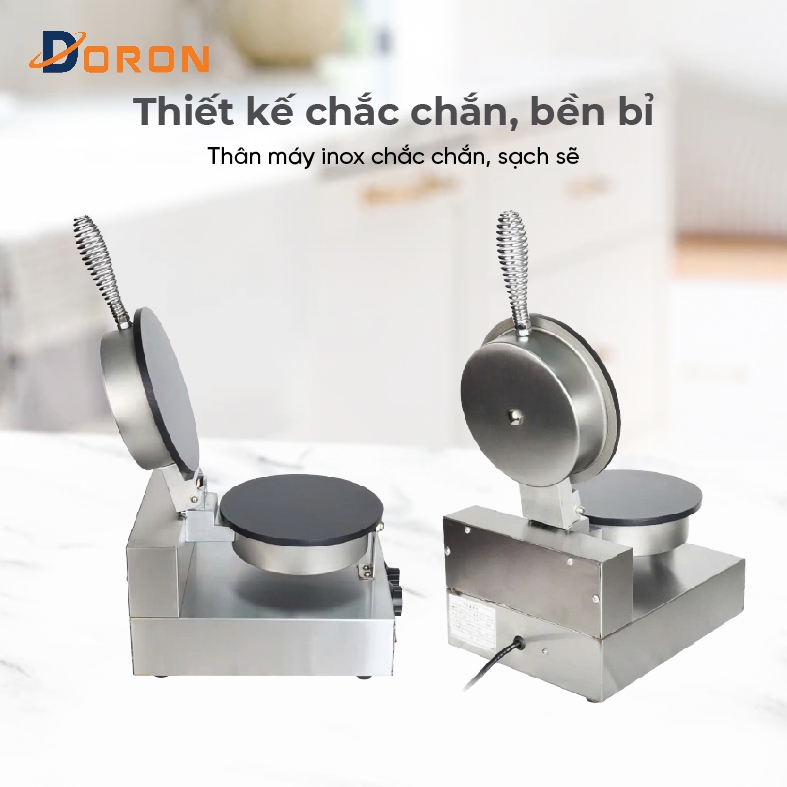 Máy làm bánh tráng, bánh quế DORON 1300W làm nóng đều 2 mặt khuôn, bánh thơm ngon