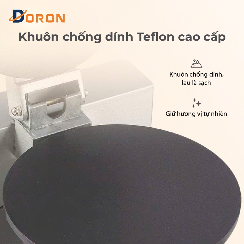 Máy làm bánh tráng, bánh quế DORON 1300W làm nóng đều 2 mặt khuôn, bánh thơm ngon