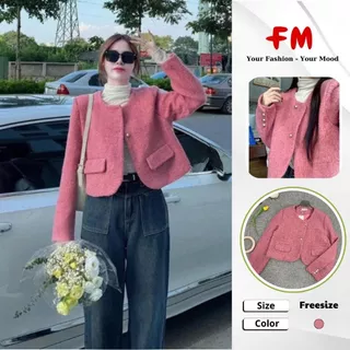 Áo Khoác Dạ 2 Nắp Túi Nữ FMSTYLE SHOP – Chất Dạ Dày Dặn, Phong Cách Tiểu Thư Hàn Quốc 25111109