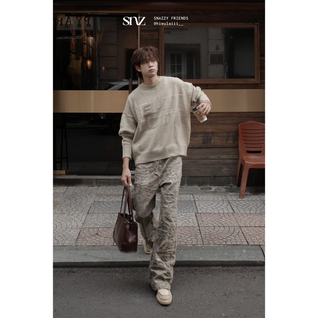 Áo Sweater Boxy SNAZZY Unisex Chất Liệu Sợi Len Chính Hãng - TUMBLEWEED KNIT | BigBuy360 - bigbuy360.vn