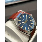 Đồng hồ nam Fossil Everett FS6115 mặt xanh dương, 42 MM, dây da thật màu nâu, 3 kim và cọc số phản quang, xem ngày — ảnh 3