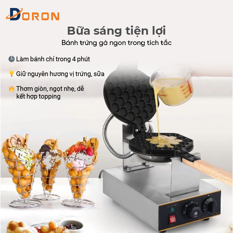 Máy trứng gà non, máy nướng bánh gà non DORON 1400W điều chỉnh 50 - 250 độ, hẹn giờ chính xác