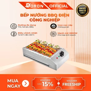 Bếp nướng điện đa năng DORON 2800W đa năng nướng thịt xiên, hải sản, đồ ăn nhanh