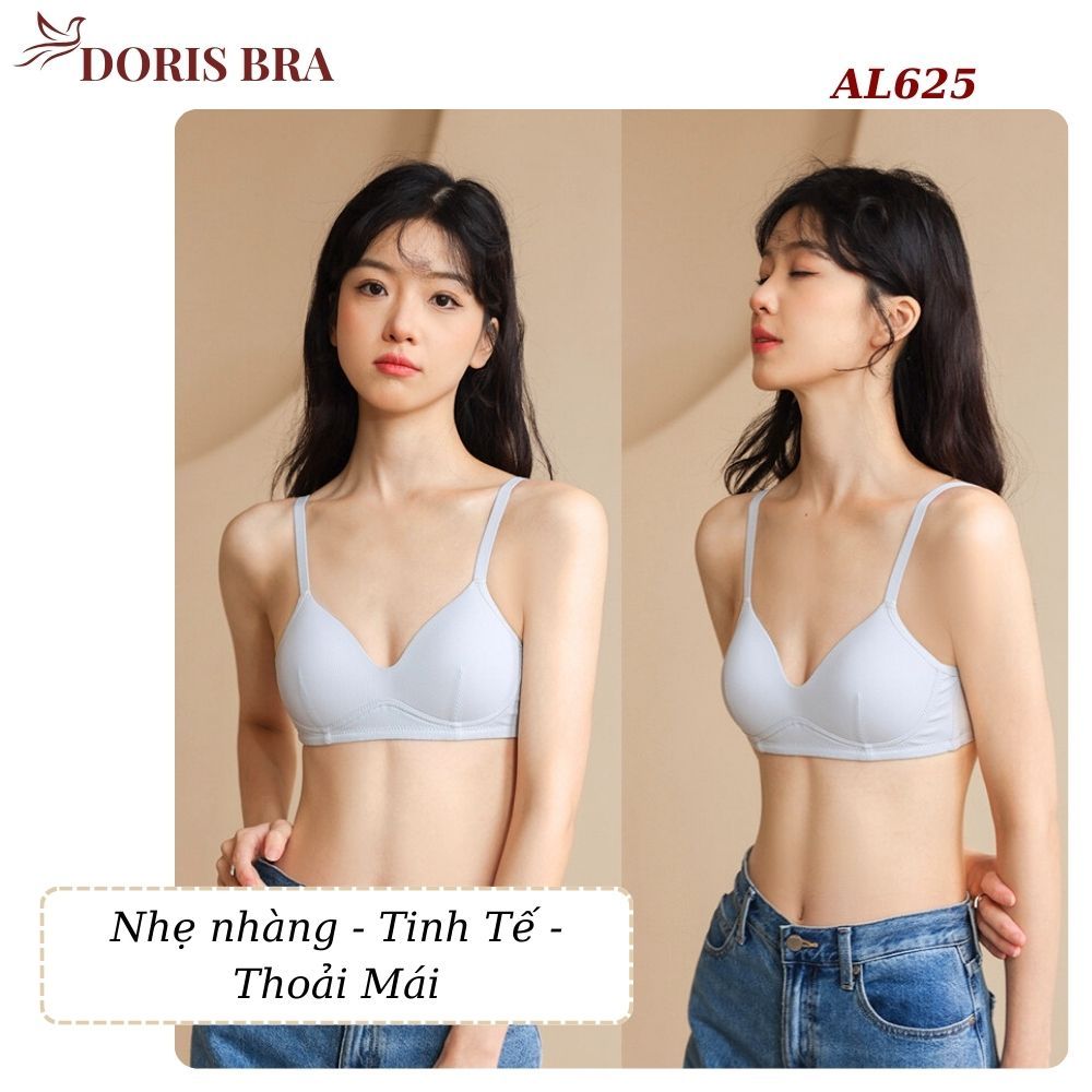Áo lót nữ đệm mỏng DORIS AL625, Áo ngực học sinh không gọng cotton gân tăm đệm mỏng vạt chéo sexy mềm mại | BigBuy360 - bigbuy360.vn