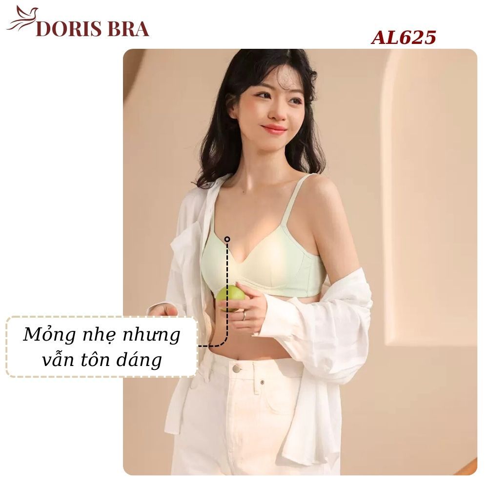Áo lót nữ đệm mỏng DORIS AL625, Áo ngực học sinh không gọng cotton gân tăm đệm mỏng vạt chéo sexy mềm mại | BigBuy360 - bigbuy360.vn