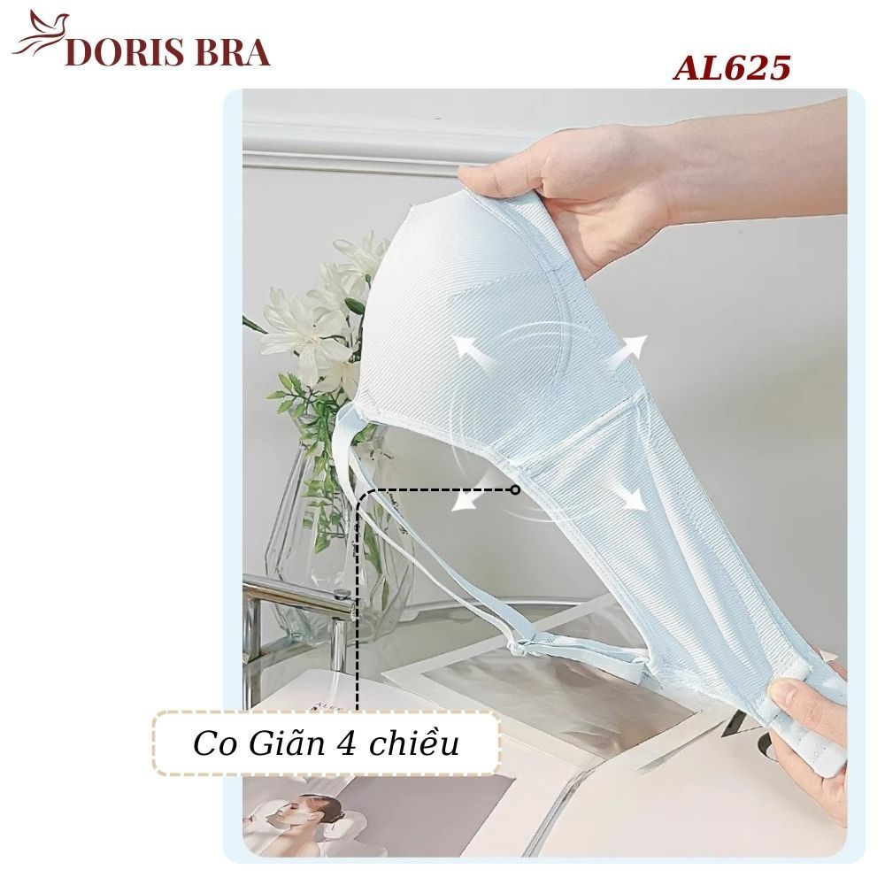 Áo lót nữ đệm mỏng DORIS AL625, Áo ngực học sinh không gọng cotton gân tăm đệm mỏng vạt chéo sexy mềm mại | BigBuy360 - bigbuy360.vn