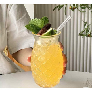 Ly thủy tinh/ Cốc thuỷ tinh chịu nhiệt hình quả dứa dung tích 500ml sử dụng trong các quán cà phê, nhà hàng,..