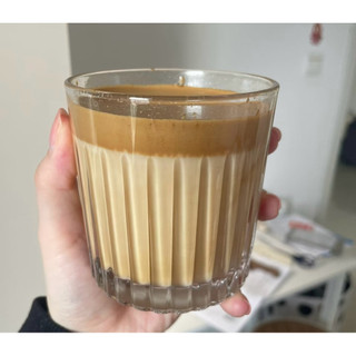 Ly thủy tinh/Cốc thủy tinh kiểu dáng hiball họa tiết vân sọc dọc 300ml và 320ml uống cà phê, soda, nước ép,...