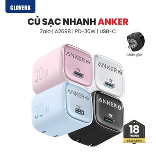 Củ Sạc Nhanh 30W Anker Zolo A2698 GaN Chân Gập Cổng USB-C cho iPhone iPad Macbook Air