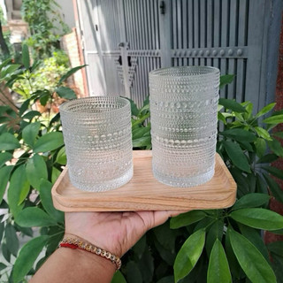 Ly thuỷ tinh/cốc thuỷ tinh chấm bi dung tích 440ml chịu nhiệt tốt, uống cafe, nước ép, cacao,..