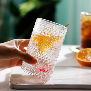 Ly thuỷ tinh/cốc thuỷ tinh chấm bi dung tích 440ml chịu nhiệt tốt, uống cafe, nước ép, cacao,..