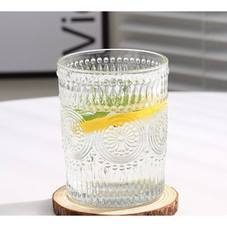 Cốc Thủy Tinh/Ly Thuỷ Tinh Họa Tiết Mặt Trời Chịu Dung Tích 300ml & 360ml Decor Cao Cấp Sang Trọng