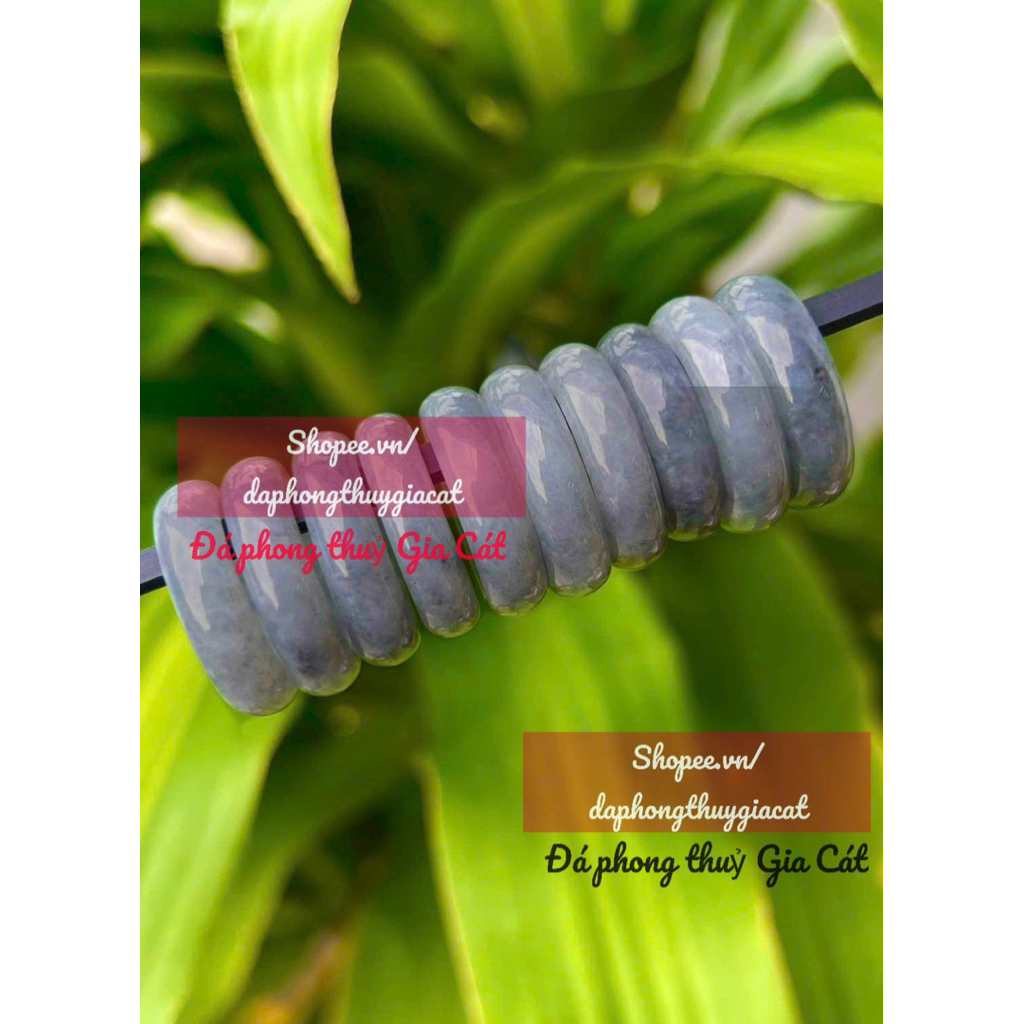 Nhẫn Cẩm Thach Đen Xám Nếp Size 16-19mm Sdep