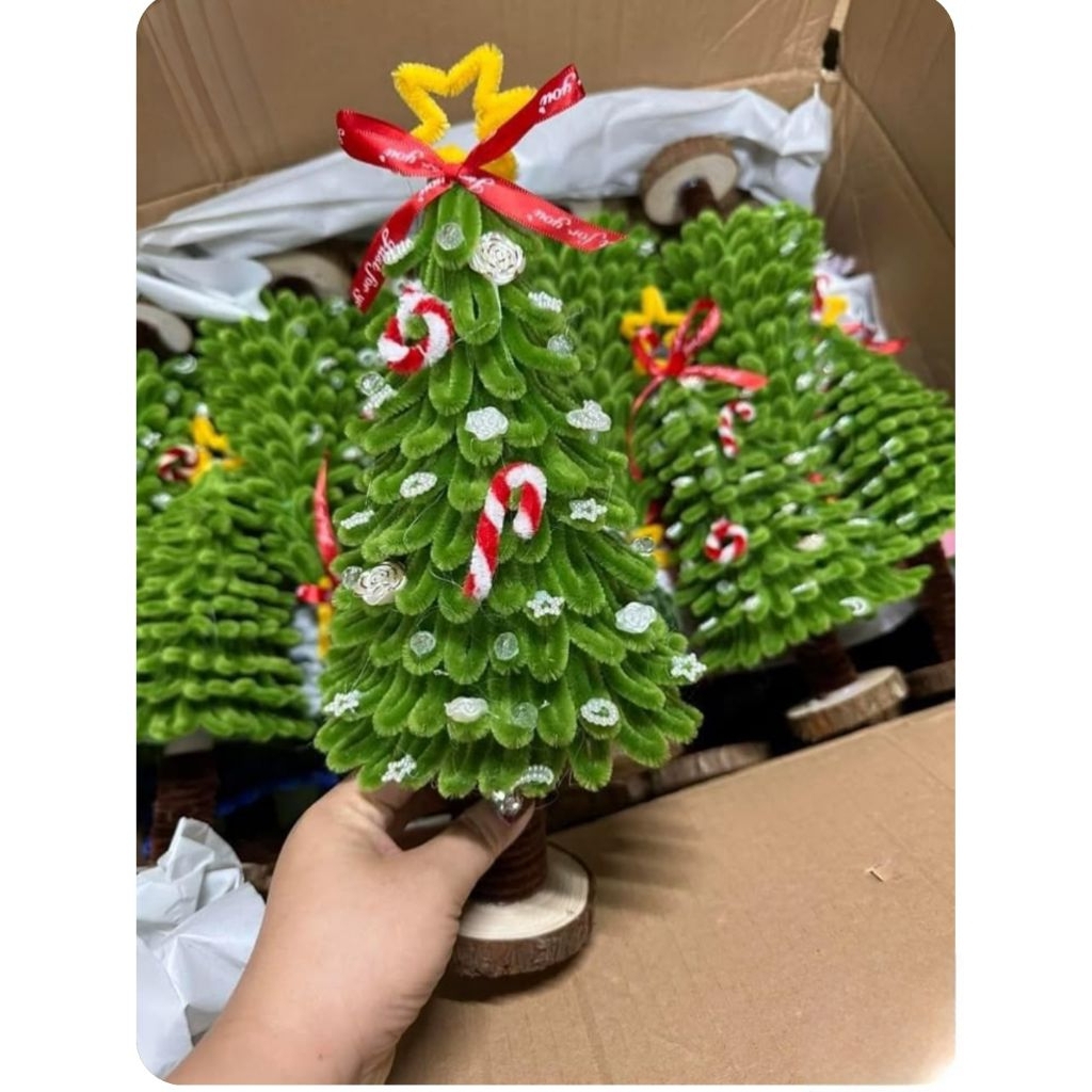 Cây thông Noel Kẽm Nhung Quà Tặng Xinh Xắn
