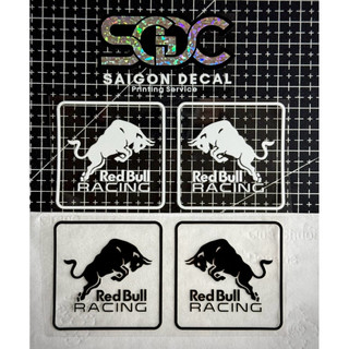 Tem Sticker DTF RedBull Racing Viền Vuông - Dán Ốp Vai Dè Xe & Trang Trí Nhiều Vị Trí Trên Xe - 2 Màu Sắc |SGDC - 1 Cặp|