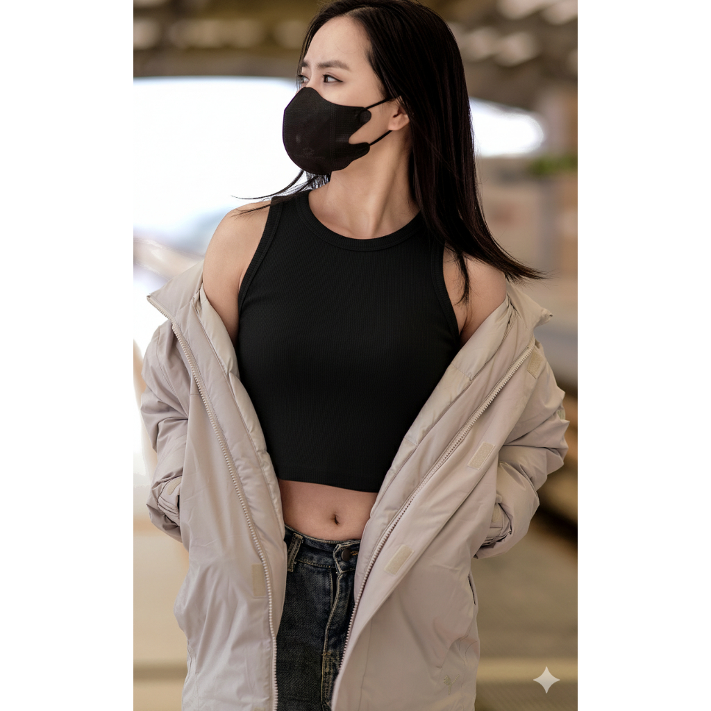 Áo Crop Top Vải Gân Dáng Ngắn METROFIT