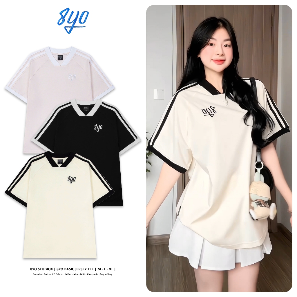 Áo Thun Thêu 8YO BASIC JERSEY Tee Cotton Mềm Mịn Mát - Áo Phông Local Brand Unisex Nam Nữ Form Rộng