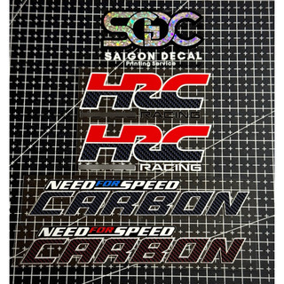 Tem Sticker DTF Carbon Fiber - HRC Racing 2025, Need For Speed Carbon - Có 2 Màu Sắc |SGDC - 1 Tem|