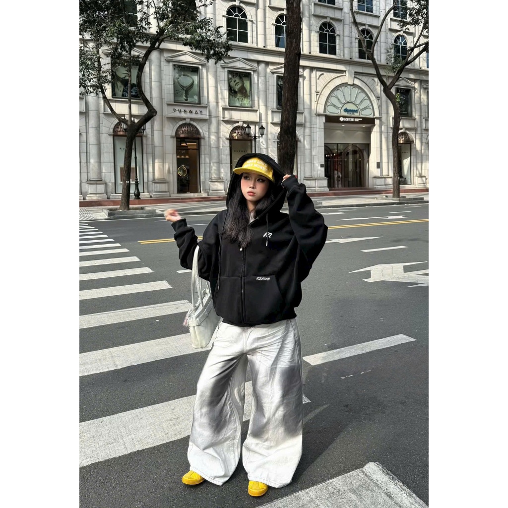 Áo Khoác Hoodie CHOOSE thêu nổi form Boxy dáng rộng vải nỉ bông dày dặn, giữ ấm tôt, khoác ngoài nam nữ