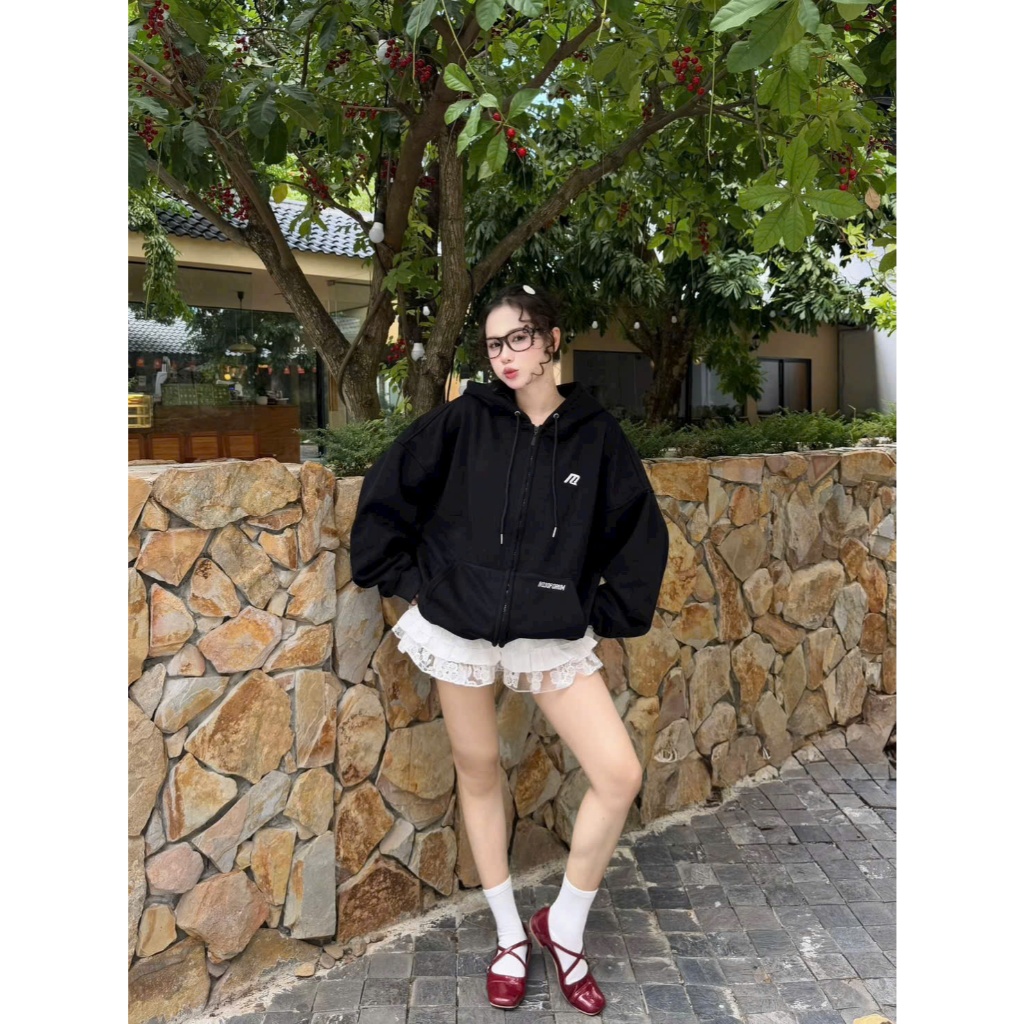 Áo Khoác Hoodie CHOOSE thêu nổi form Boxy dáng rộng vải nỉ bông dày dặn, giữ ấm tôt, khoác ngoài nam nữ