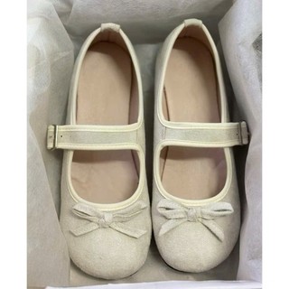 Giày Mary Jane Nữ Da Lộn Hàn Quốc, phối nơ siêu bền êm chân MS 428