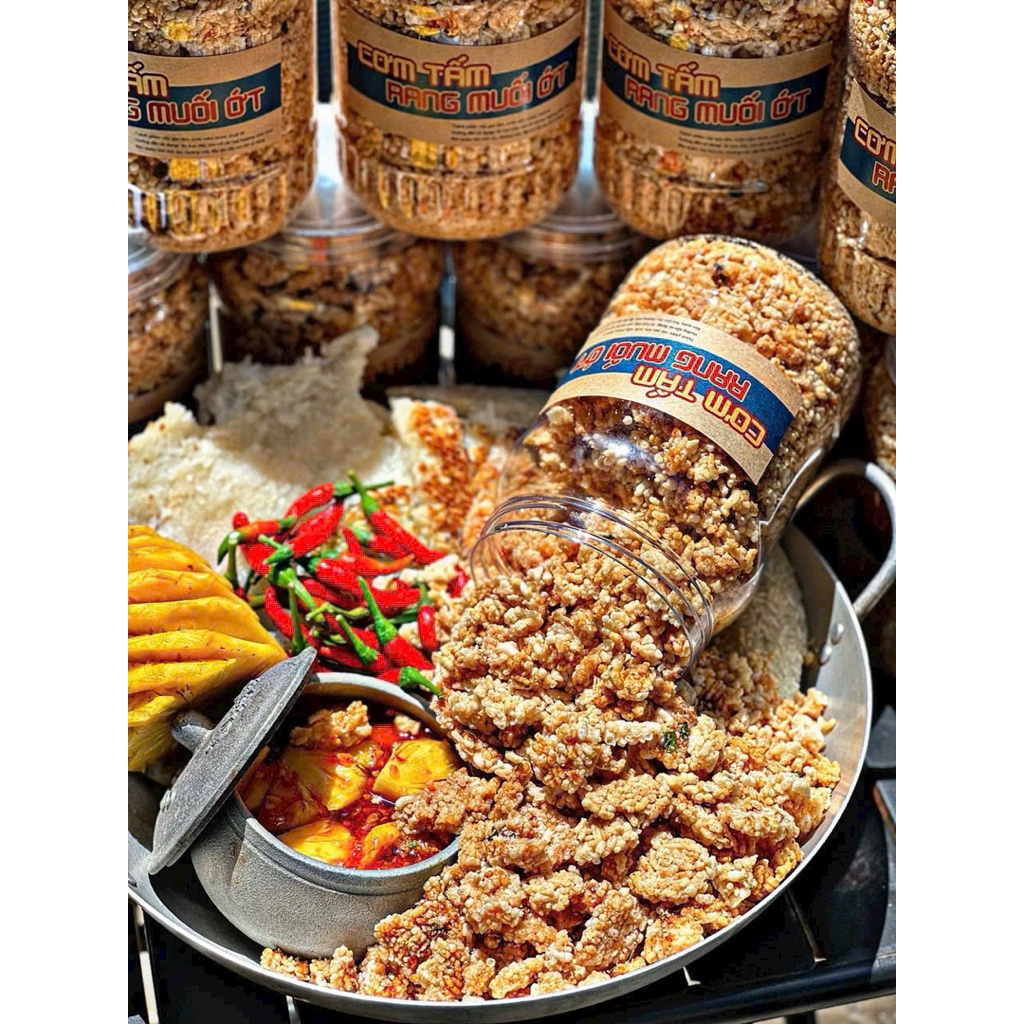 CƠM TẤM RANG MUỐI ỚT Hũ 500gr SIÊU NGON - Ăn vặt Su Xoắn