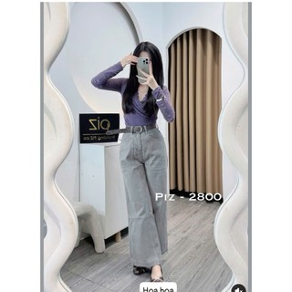 Quần Jean Suông Nữ Ống Rộng Cạp Cao Basic QCCC Cao Cấp