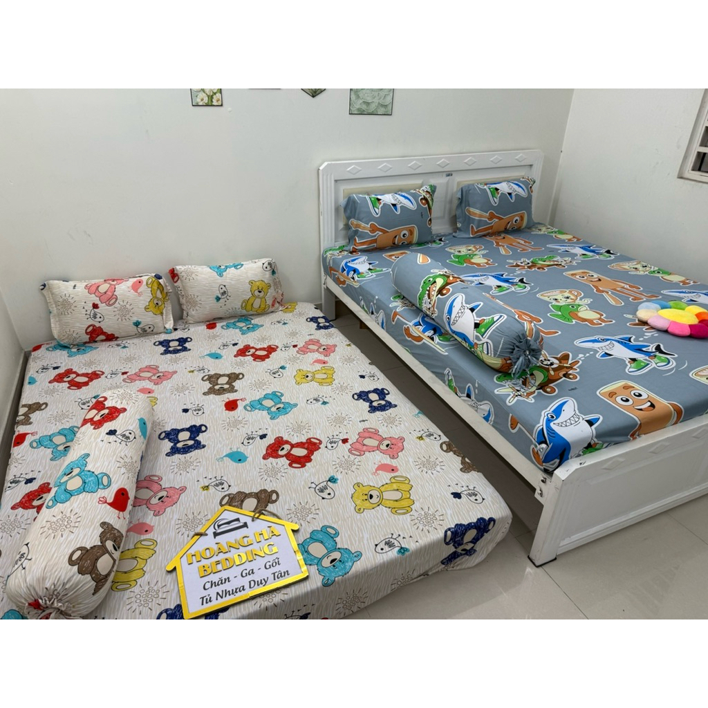 ga thun lạnh 4 món mẫu cute cho bé (Hoàng Hà bedding)