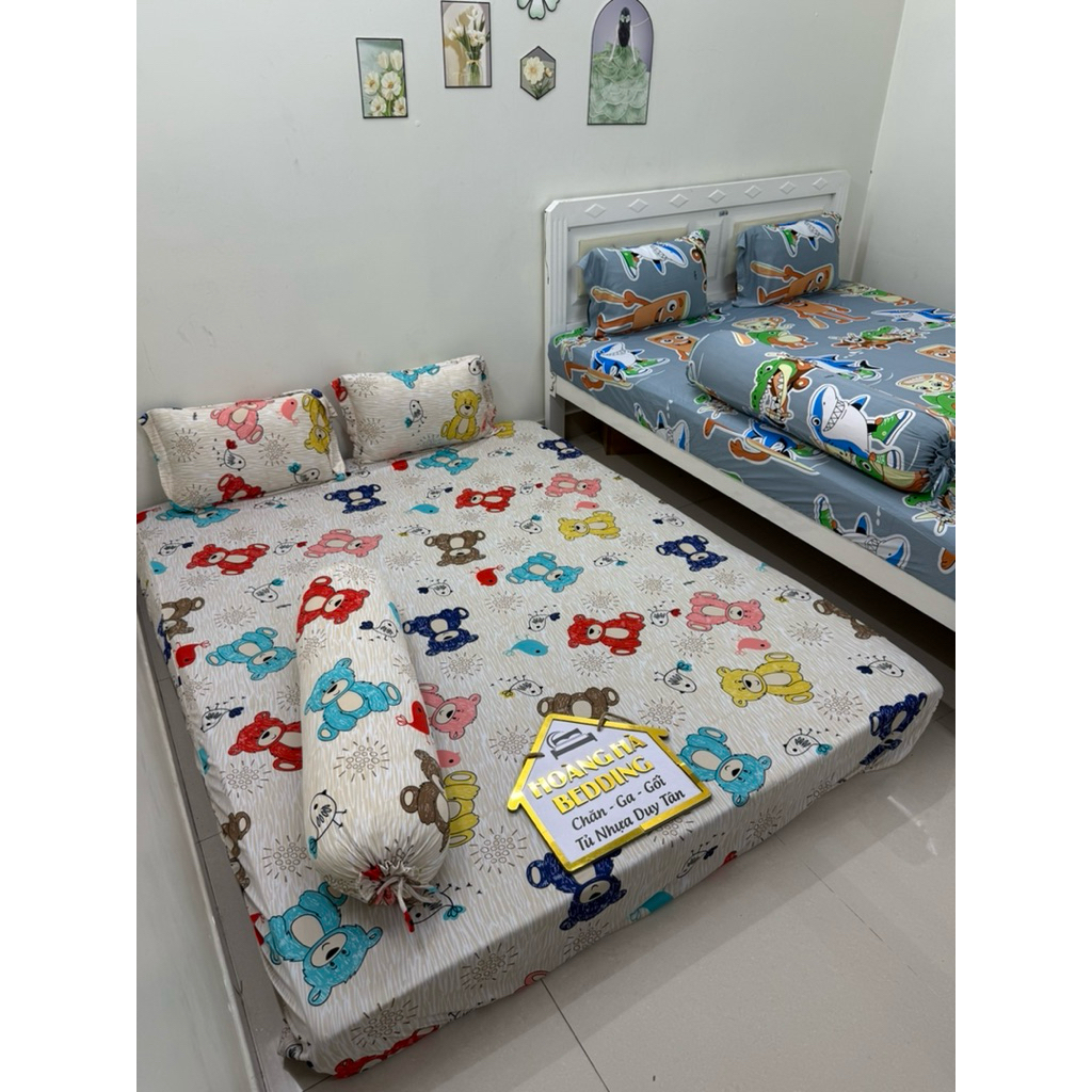 ga thun lạnh 4 món mẫu cute cho bé (Hoàng Hà bedding)