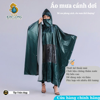 ÁO MƯA CÁNH DƠI HAI DA - CÓ KHẨU TRANG - CAO CẤP