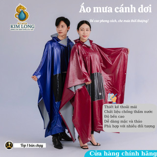 ÁO MƯA CÁNH DƠI HAI DA - CÓ KHẨU TRANG - CAO CẤP