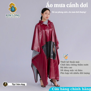 ÁO MƯA CÁNH DƠI HAI DA - CÓ KHẨU TRANG - CAO CẤP