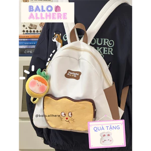 BaLo (XINHXINH) [order] Balo Vải Canvas Hình Bánh Mì Nướng Dễ Thương BL343