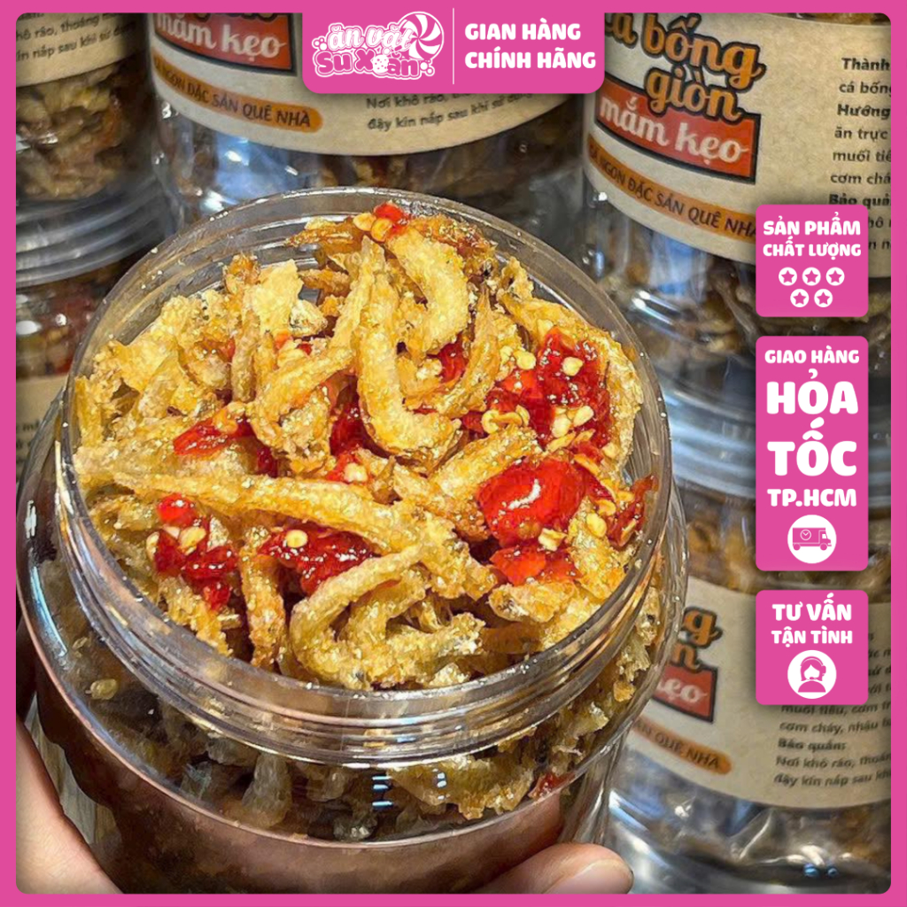 CÁ BỐNG GIÒN MẮM KẸO ĐẬM ĐÀ Hũ 300gr, Đặc sản quà quê - Ăn vặt Su Xoắn