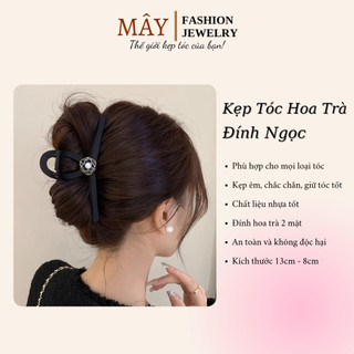 Kẹp tóc càng cua đính hoa trà • Mây Fashion Jewelry - 824.08