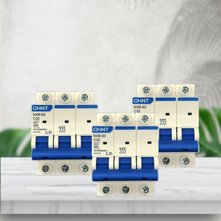 Aptomat MCB 3 Pha Chint NXB-63:6A, 10A, 16A, 25A, 32A, 40A, 50A, 63A ,80A,100A,125A;Dòng Cắt 6KA~10KA; (Hàng chính hãng)