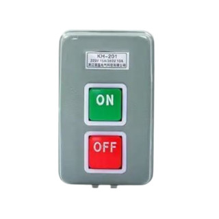 Công Tắc Nút Nhấn 3 Pha KH305 KH201 380V, Nút Nhấn ON/OFF Điều Khiển Động Cơ 7.5kW Vỏ Kim Loại
