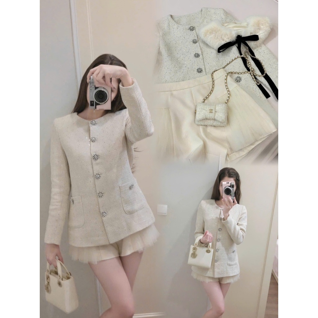 NH CLOTHER - Set bộ đồ tweed phối váy xoè nhẹ cực yêu