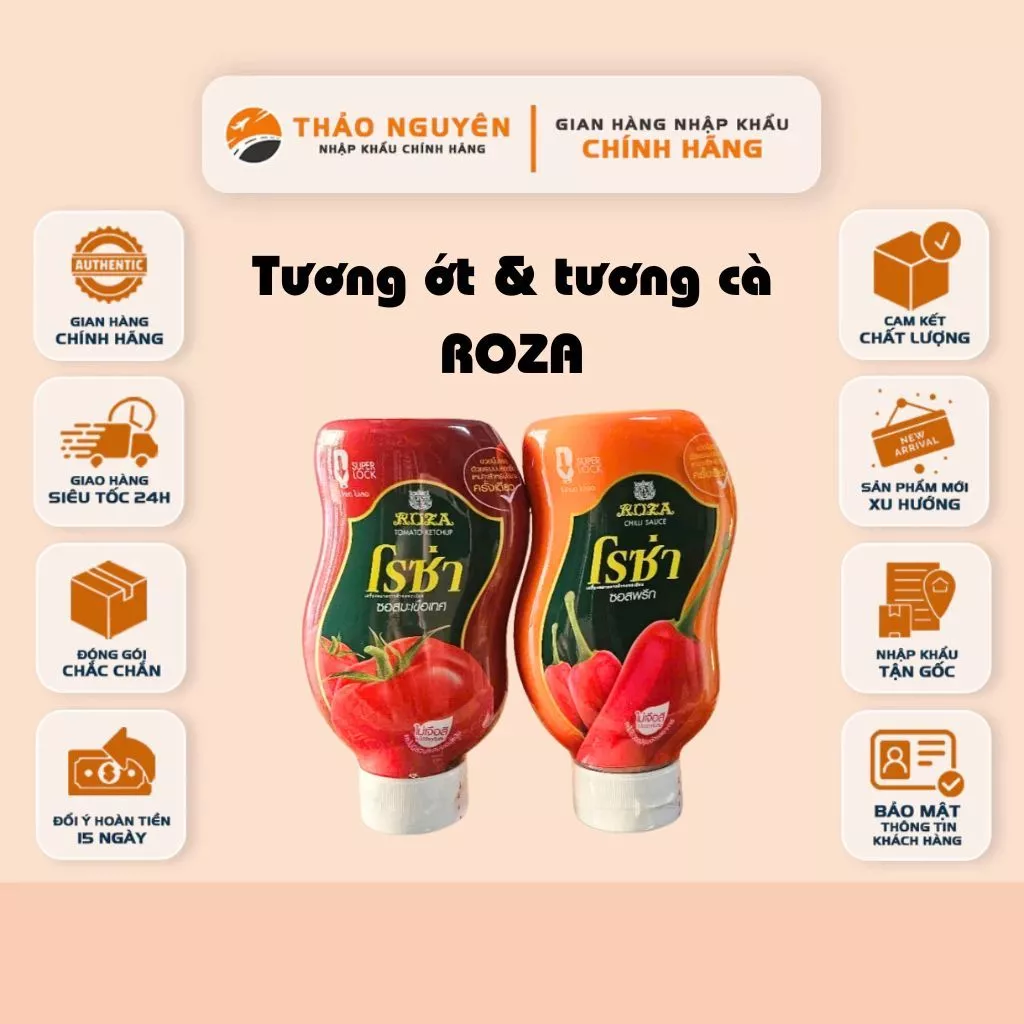 [COMBO TƯƠNG ỚT + TƯƠNG CÀ ROZA] Tương Ớt - Tương Cà Roza 500g Thái Lan Gia Vị Thơm Ngon, Đậm Vị
