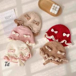 Mũ bèo nơ cho bé nhiều màu xinh - Mũ nón giữ ấm mùa đông