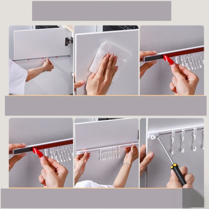 Thanh Treo Tường Tự Dính Chống Va Đập - Móc Tháo Rời Tiện Lợi - Nhựa Dẻo Cao Cấp - Đa Năng