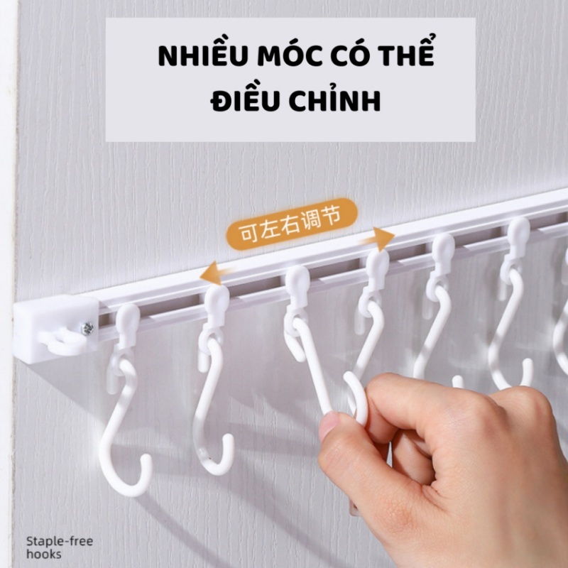 Thanh Treo Tường Tự Dính Chống Va Đập - Móc Tháo Rời Tiện Lợi - Nhựa Dẻo Cao Cấp - Đa Năng