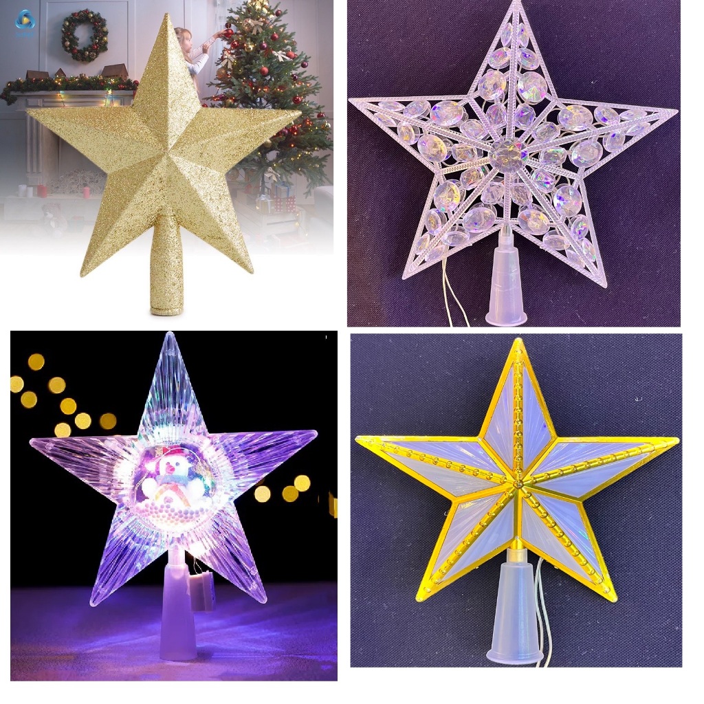 Sao đỉnh cây Thông đẹp , nhấp nháy nhiều kiểu dáng gắn lên đỉnh cây thông Noel trang