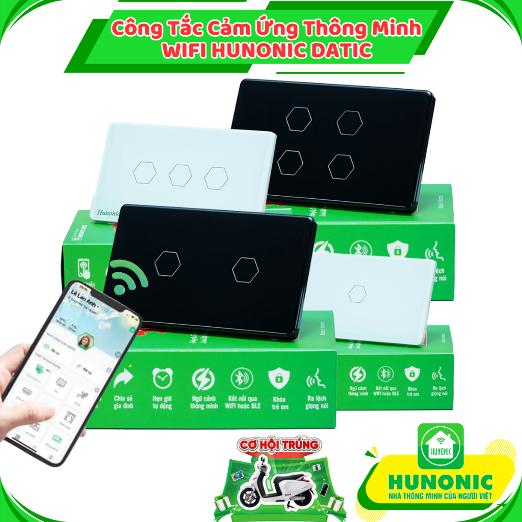 Công tắc cảm ứng Wi-Fi Hunonic Datic