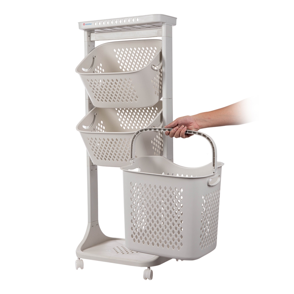Kệ Đựng Đồ Đa Năng 2 TẦNG 3 TẦNG Có Bánh Lăn Tiện Lợi Chính Hãng VIỆT NHẬT (Mã 5560)