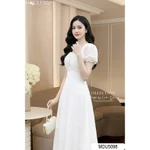 Váy Thiết Kế MDU5098 Tơ Vân Hàn Thêu Họa Tiết Dáng Dài Cổ Vuông Tay Bồng Tinh Tế Thanh Lịch Từ MDU — ảnh 2